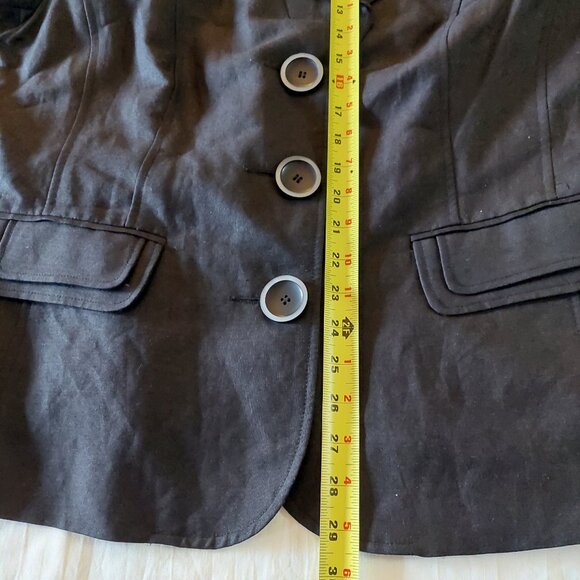Chapter One  Ramie(Linen) Fabric 3/4 Sleeve  Black Blazer Jacket, Size 16 - Picture 7 of 7